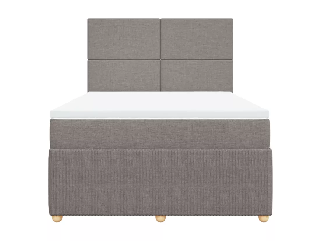 Sommier à lattes de lit avec matelas Taupe 160x200 cm Tissu