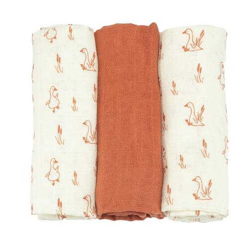 Lot de 3 langes 70x70 Oies - TROIS KILOS SEPT