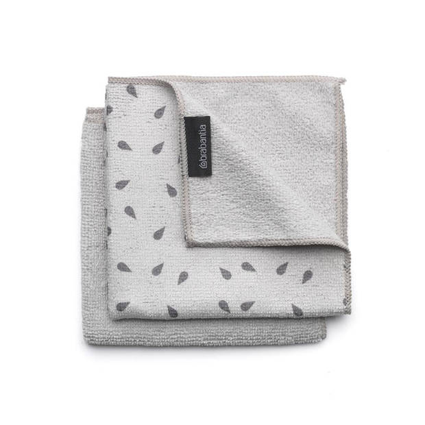 Brabantia Sink Side schoonmaakdoekjes microvezel 30 x 30 cm, set van 2 - Light Grey