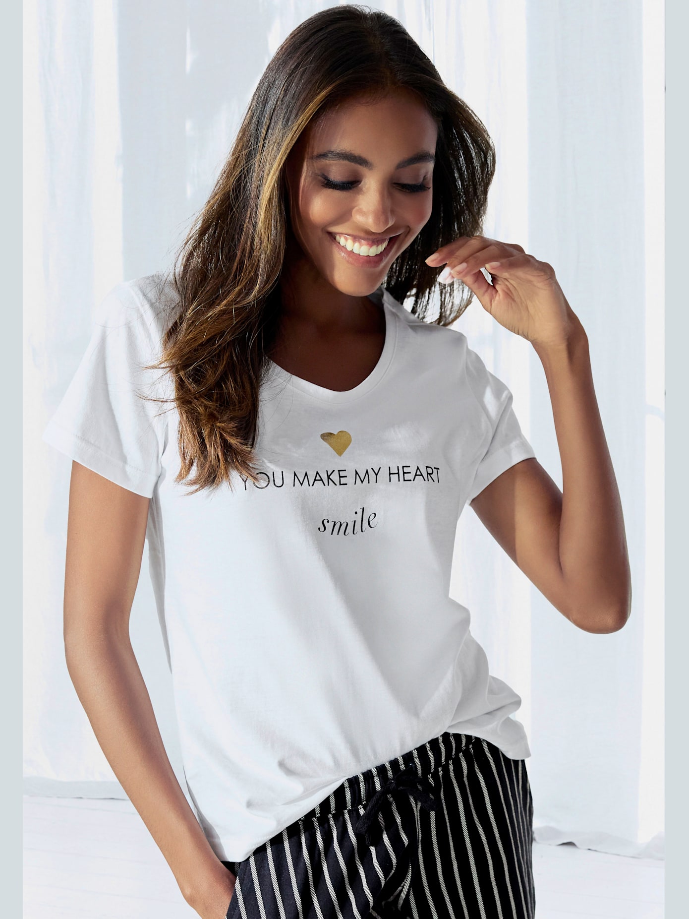 T-shirt à manches courtes avec imprimé devant