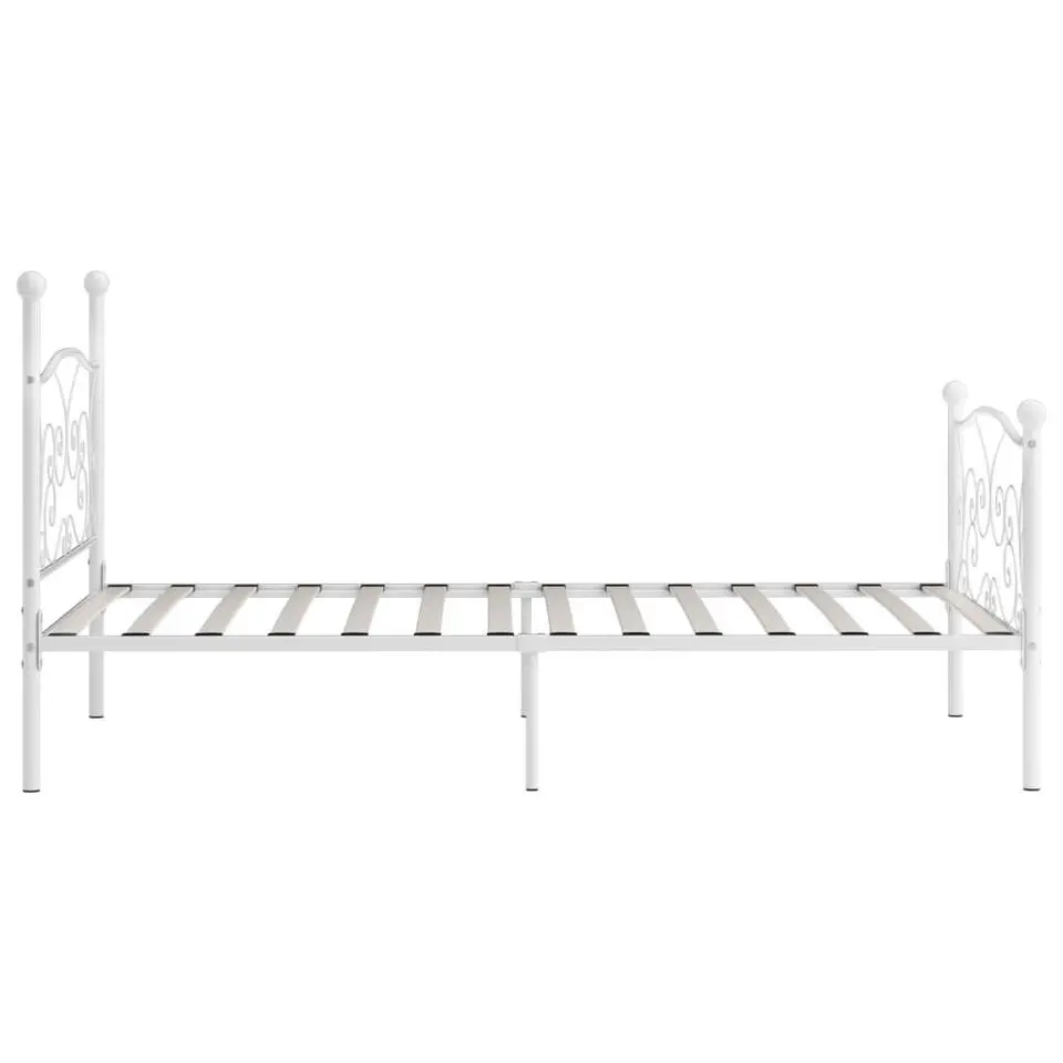 vidaXL - Bed frame met artistiek hoofdeinde - Wit - Metaal - 90x200 cm
