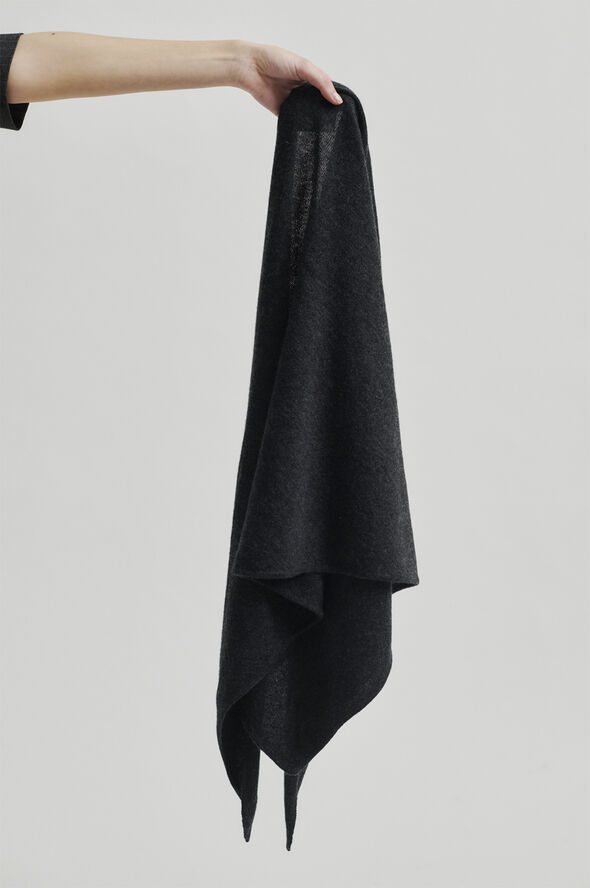 Second Female Warming Knit Scarf Dark grey melange