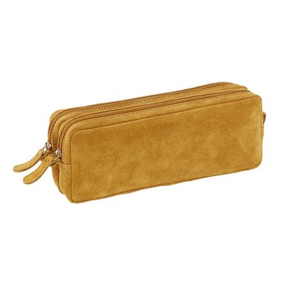 Trousse rectangulaire en cuir Milan - 2 compartiments - 4 coloris disponibles - Viquel