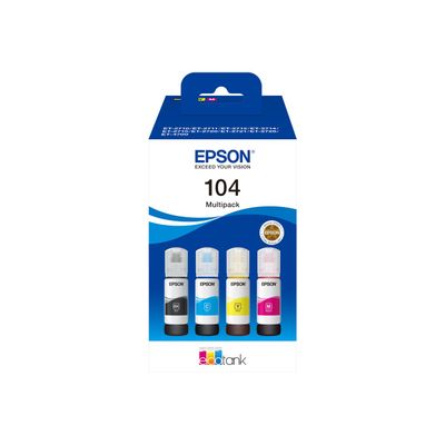 Epson EcoTank 104 - pack de 4 - noir, jaune, cyan, magenta - réservoir d'encre original