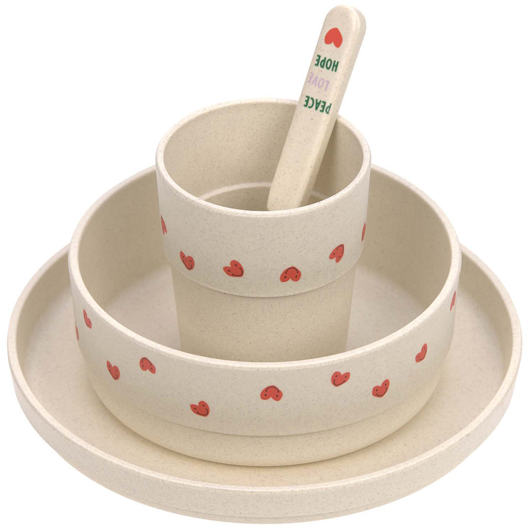 lässig serviesset happy rascals heart lavender - 4-delig