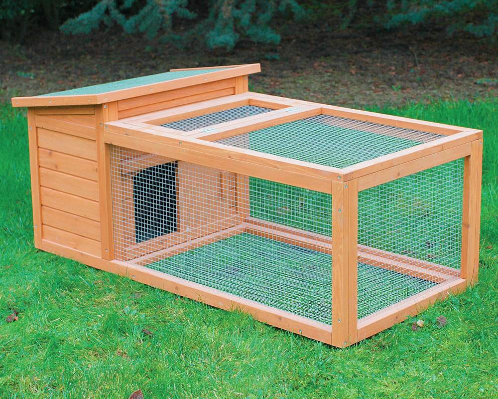 Clapier en bois pâturage 1 à 2 lapins