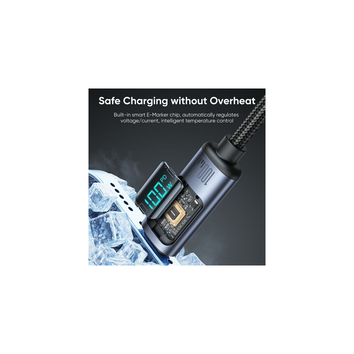 Joyroom Kabel Digital Display Fast Charging Cable USB-C till USB-C 1.2m