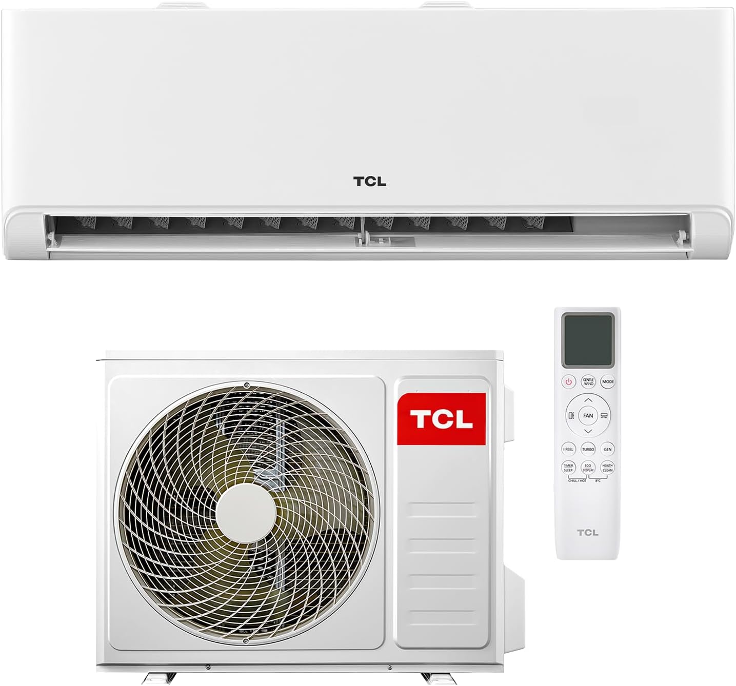 TCL Split Klimaanlage 12000 BTU BreezeIN mit Sprachsteuerung, WIFI für Räume bis 45m² 4 in 1: Heizen, Kühlen, Entfeuchten, Ventilieren - Version 2025