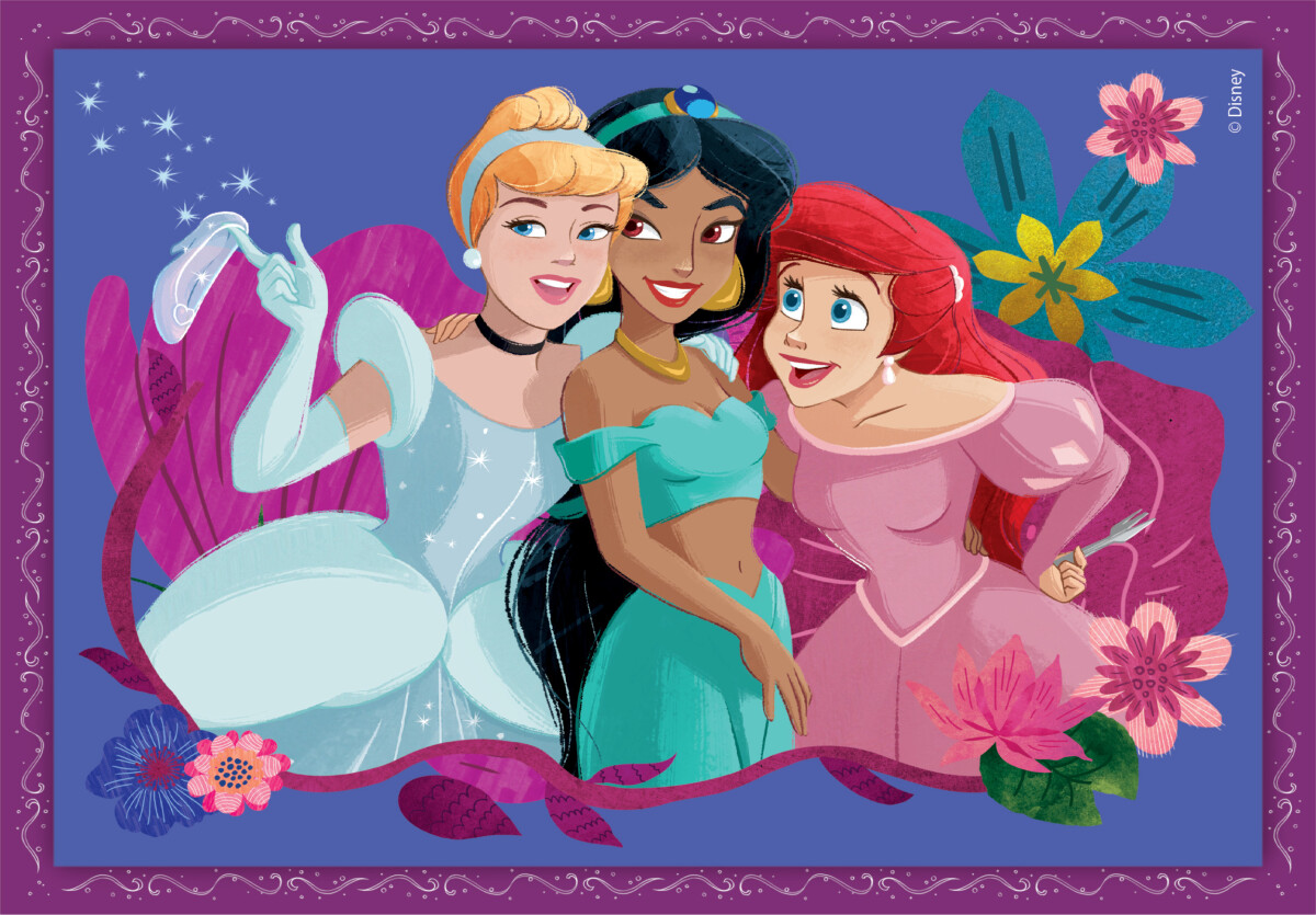 Disney Princess Puslespil - Super Color - Clementoni - 4 Stk