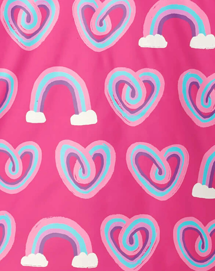 Regenmantel TWISTY RAINBOW HEARTS in pink