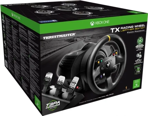 ThrustMaster TX Racing: Leather Edition - rat og pedalsæt - kabling - for PC/ Xbox One / Xbox One Series S/X