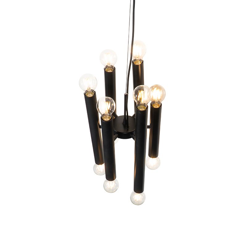 Art deco hanglamp zwart 12-lichts - Tubi