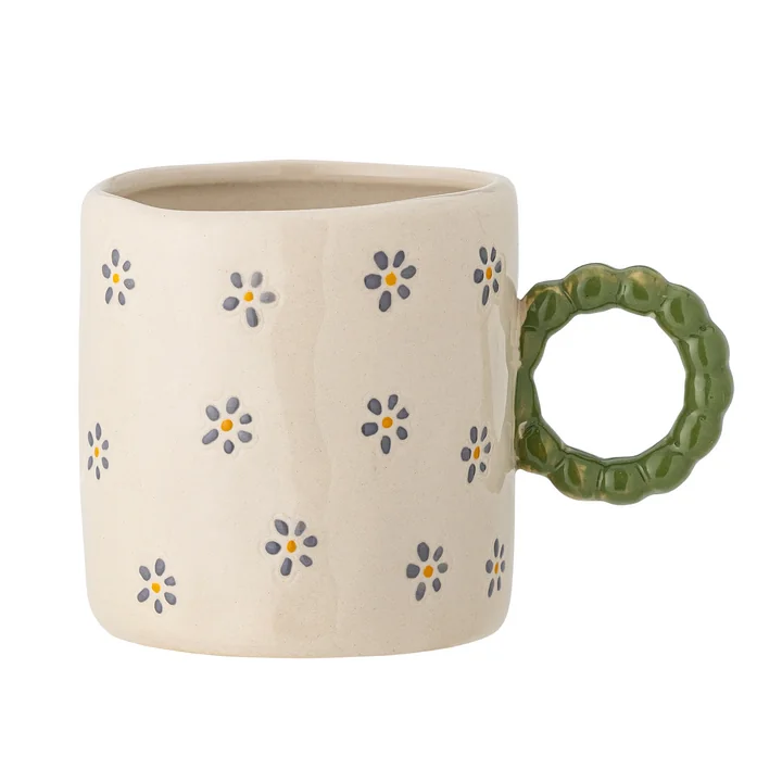 Bloomingville Mini - Dorthea Tasse, weiss / grün