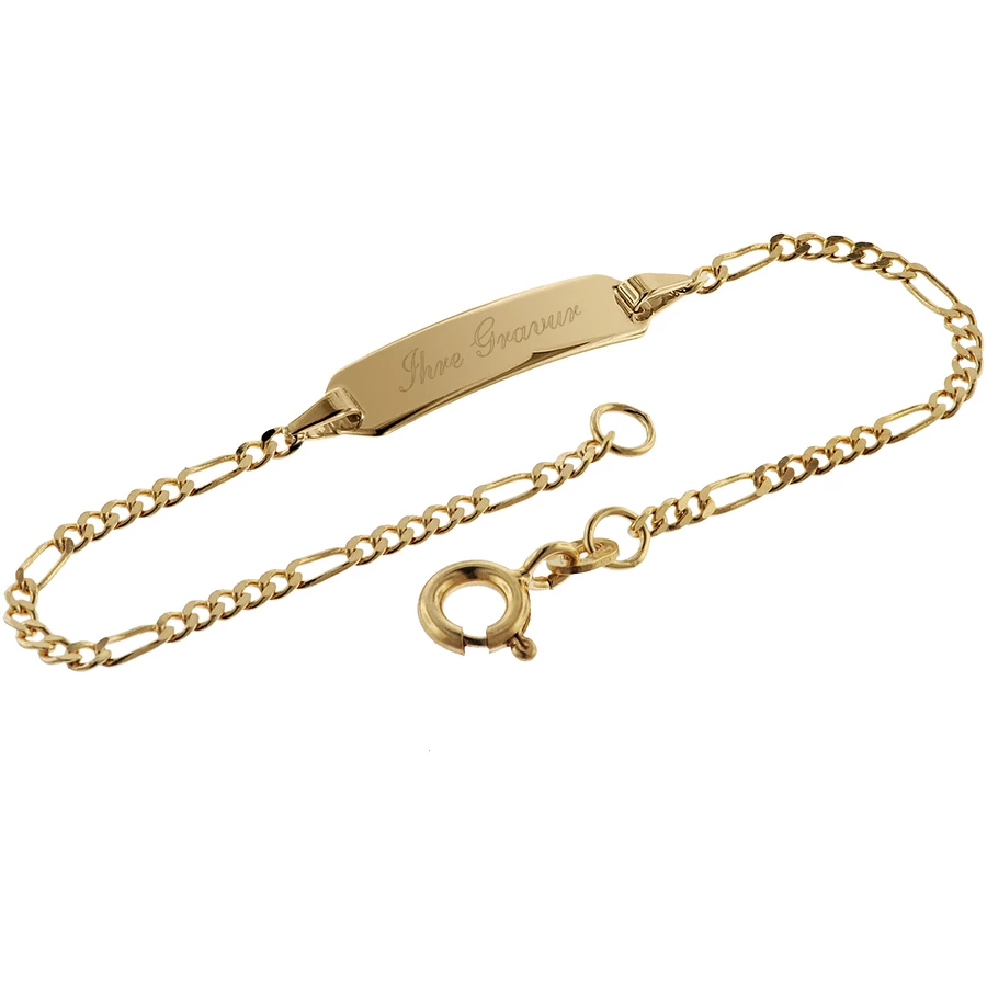 trendor Armband mit Gravur 585 Gold für Kinder Länge 14 cm gold