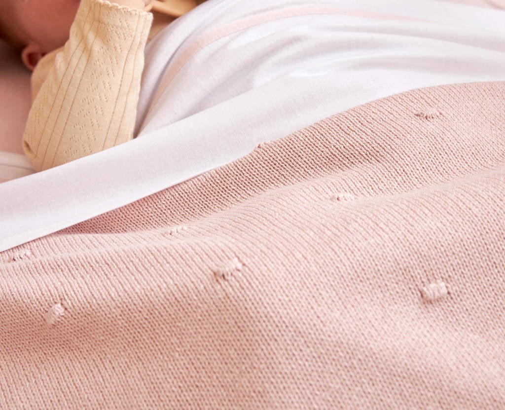 baby wiegdeken Mini Knots 75x100 cm Soft Pink