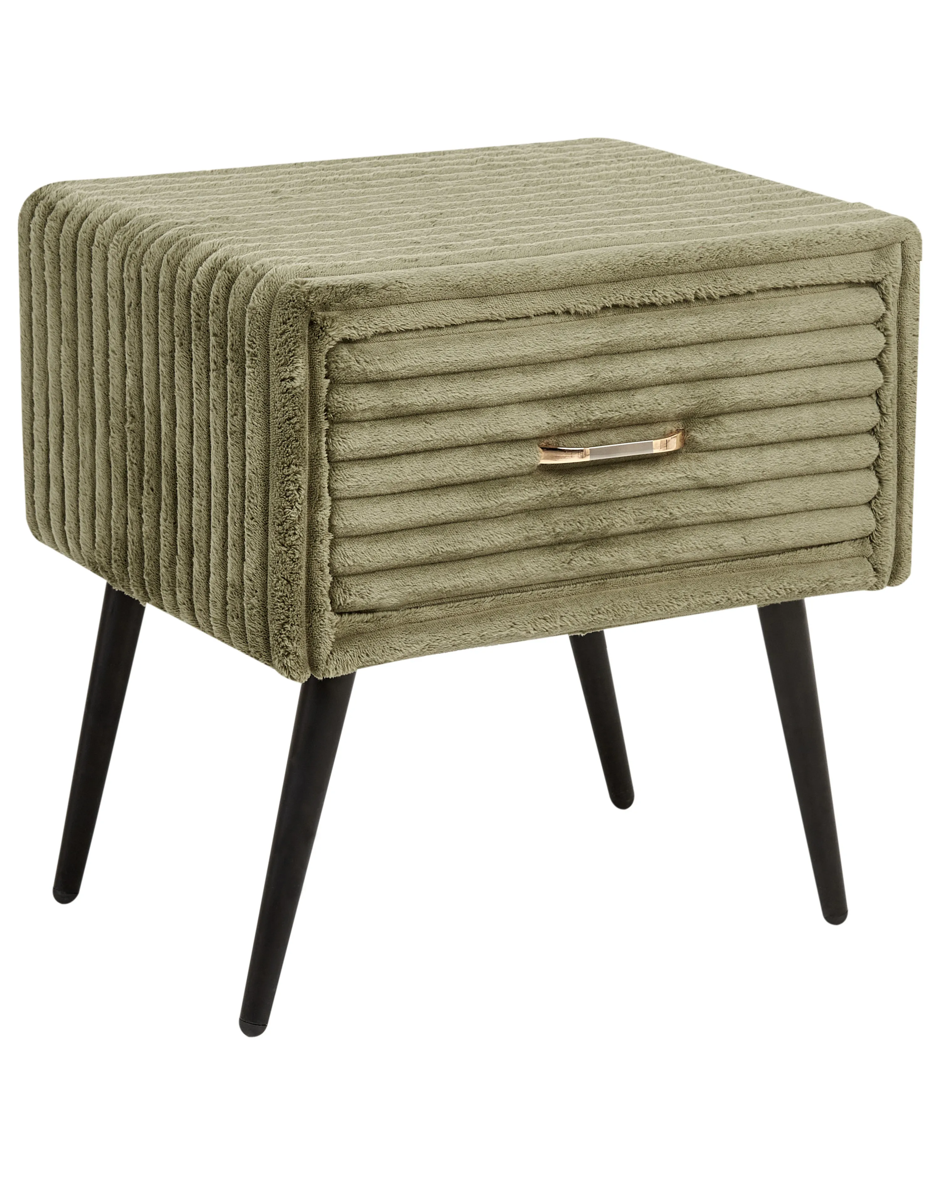 Nachtkastje met 1 lade FLAYAT Corduroy Groen