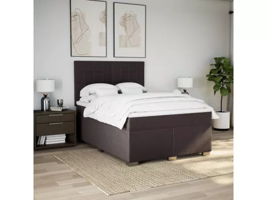 Sommier à lattes de lit avec matelas Marron foncé 160x200 cm