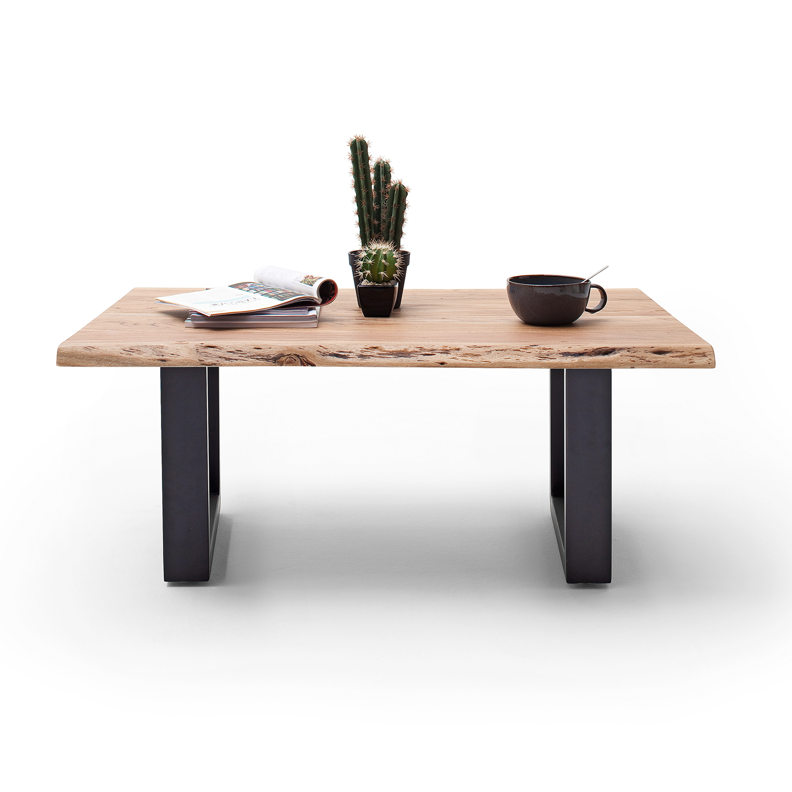 Couchtisch CARTAGENA - Akazie natur-anthrazit - U-Gestell - 110x70 cm