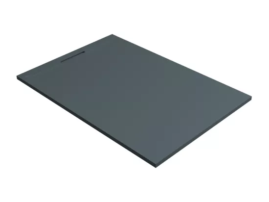 Receveur de Douche Extraplat RAGNAR Gris 80x80x3cm - Texture Ardoise 75% Minéral, Antidérapant, Antibactérien, LAVABERG