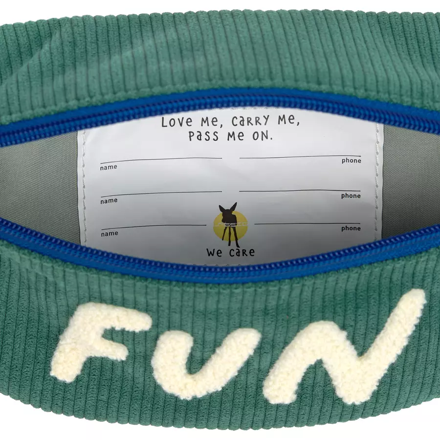 LÄSSIG Mini Bauchtasche Cord Little Gang - Fun, Grün