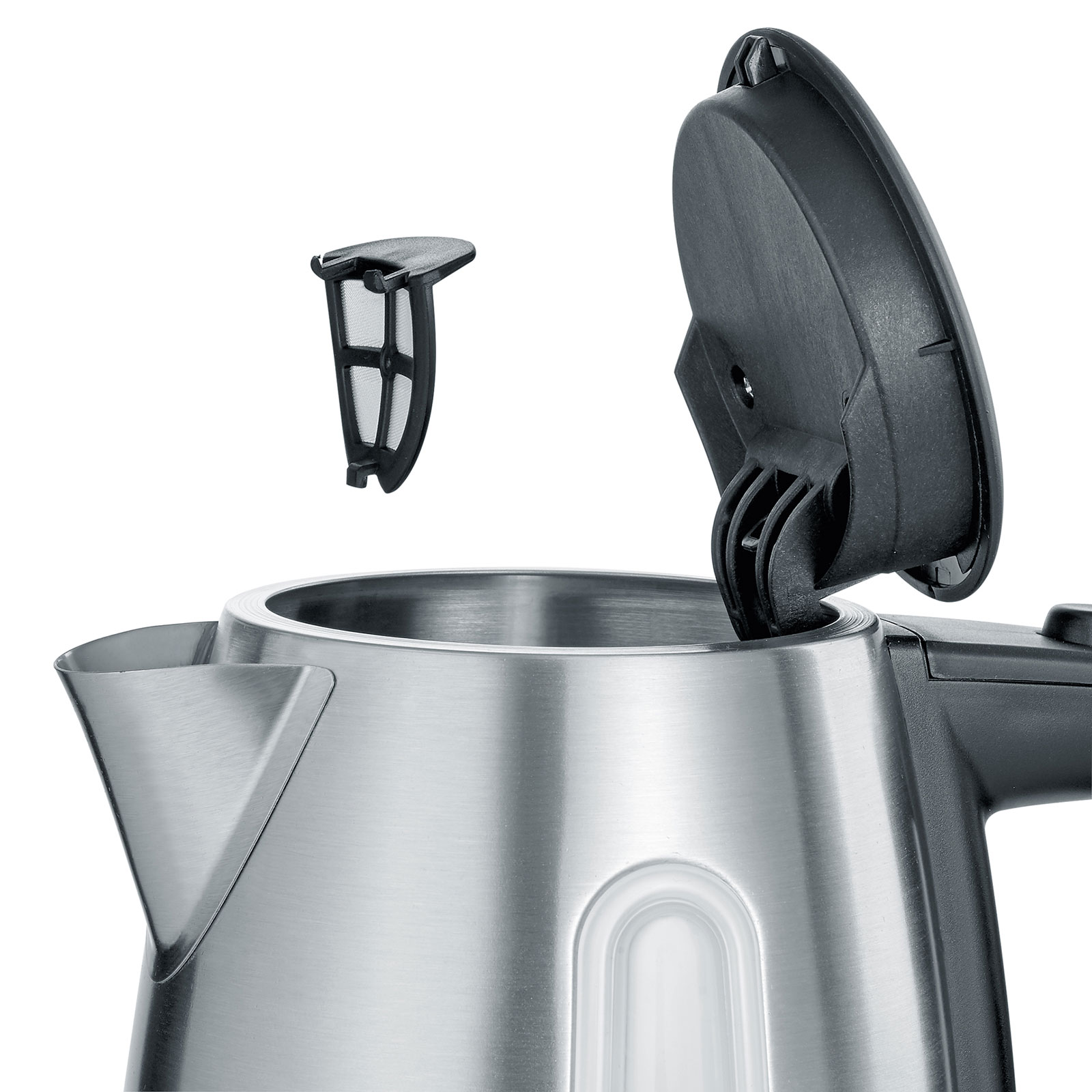 SEVERIN Wasserkocher WK 3469 - Edelstahl-schwarz - 1 Liter