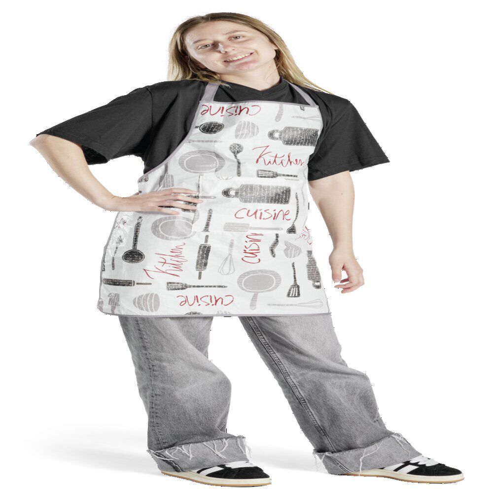 Tablier de cuisine avec inscriptions 72x65cm