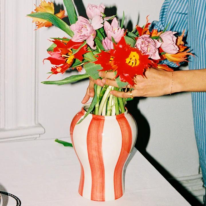 HAY - Sobremesa Vase L, grün / gelb