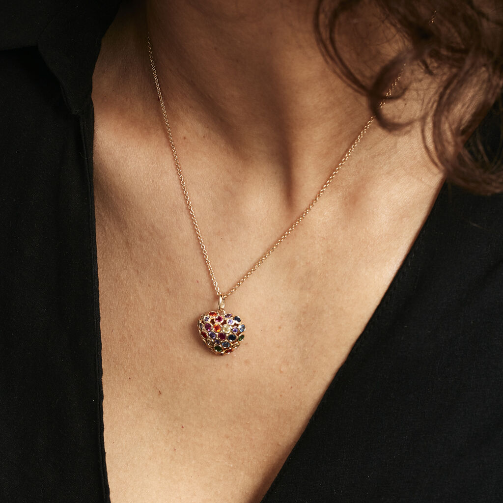 Collier Ikaia Plaqué Or Jaune Spinelle Oxyde De Zirconium