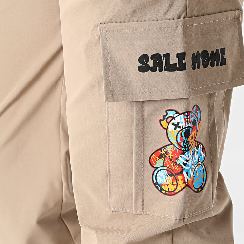 Pantalon Cargo Nounours Graffiti Beige
