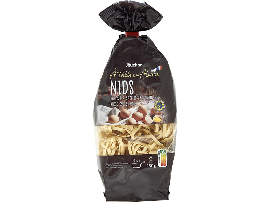 MASSA NIDS AUCHAN À MESA EM FRANÇA 250G