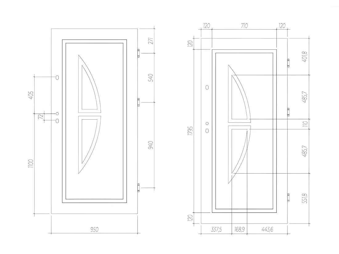 Porte d'entrée en acier vitrée avec inox H207 x L100 cm blanc - poussant droit - COVAS