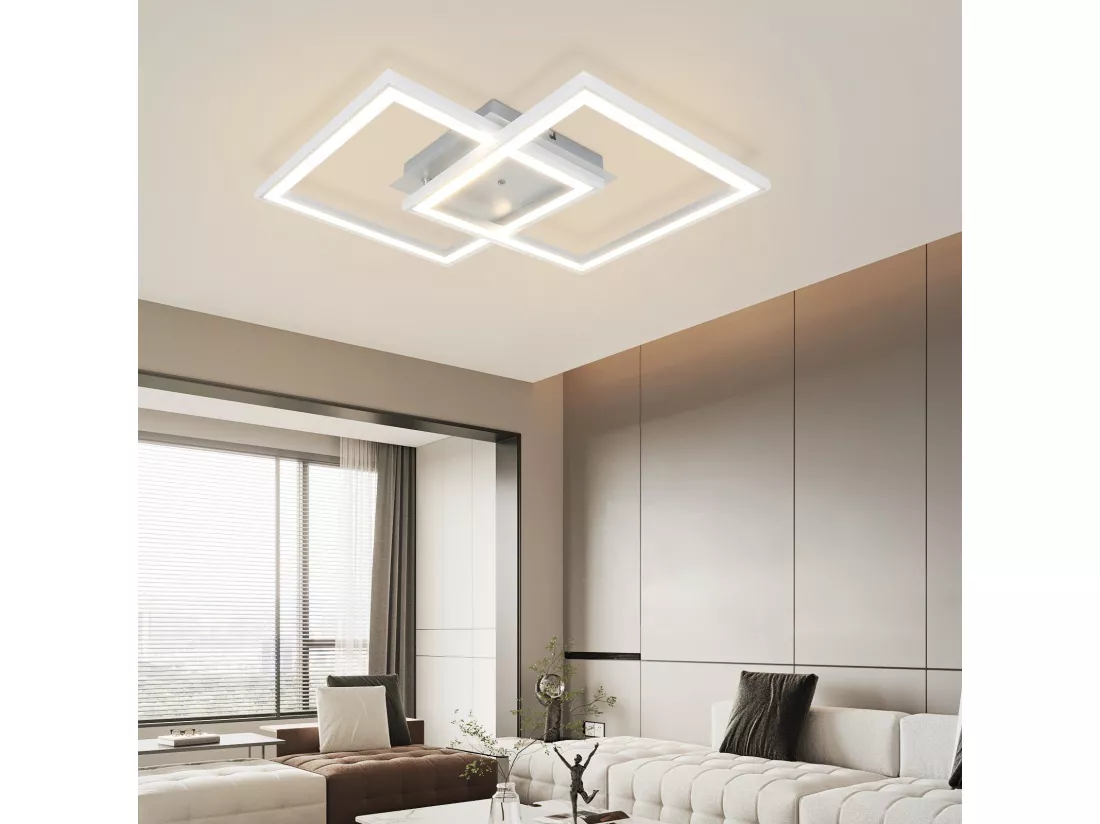NETTLIFE Plafonnier LED Lampe de Chambre à Coucher RVB à Changement de Couleur Lampe à intensité Variable Moderne avec télécommande 35 W Salon
