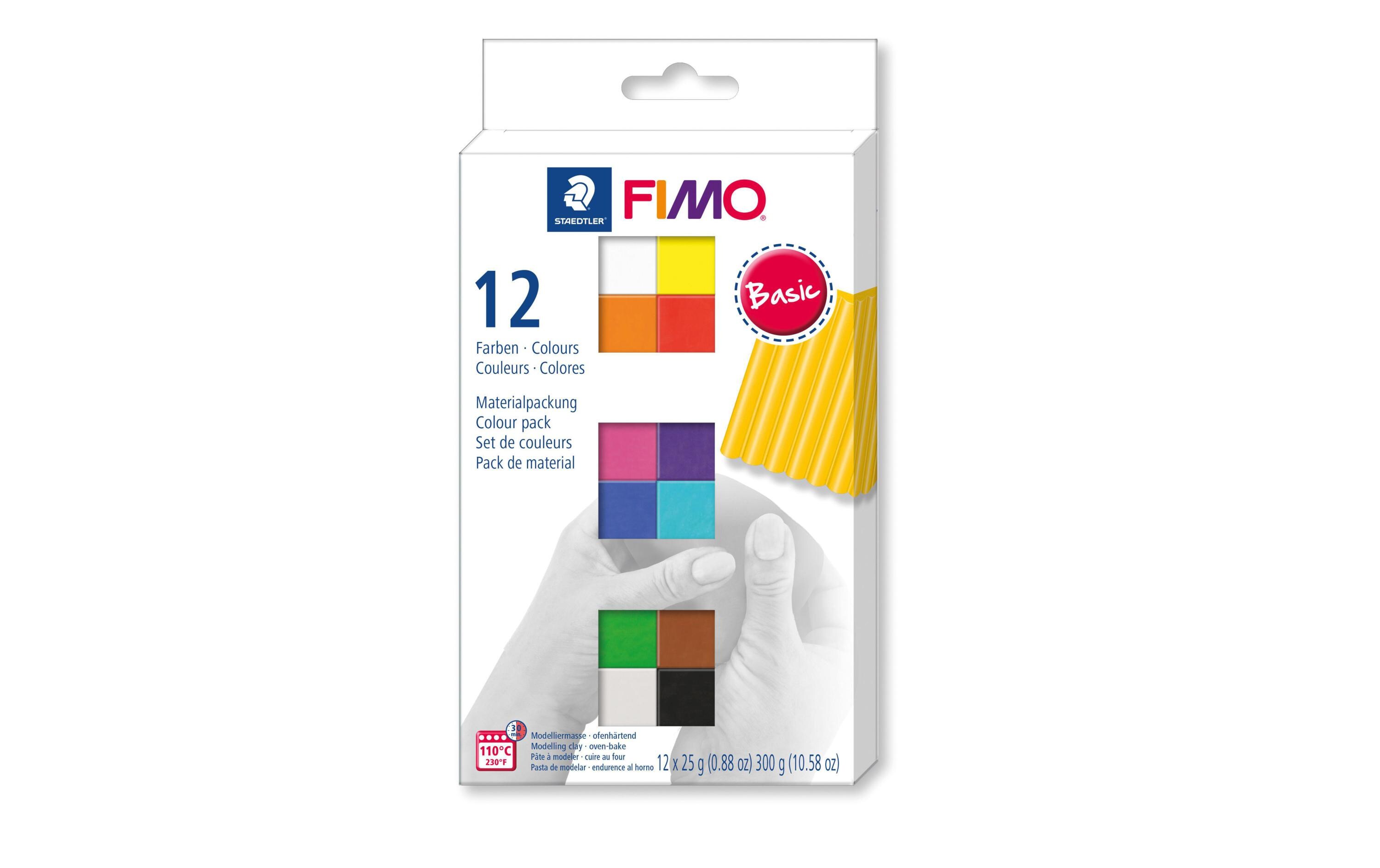 Modellier-Set Soft MehrfarbigBasis-Farbenset mit 12 FIMO soft Halbblöcken à 25 g