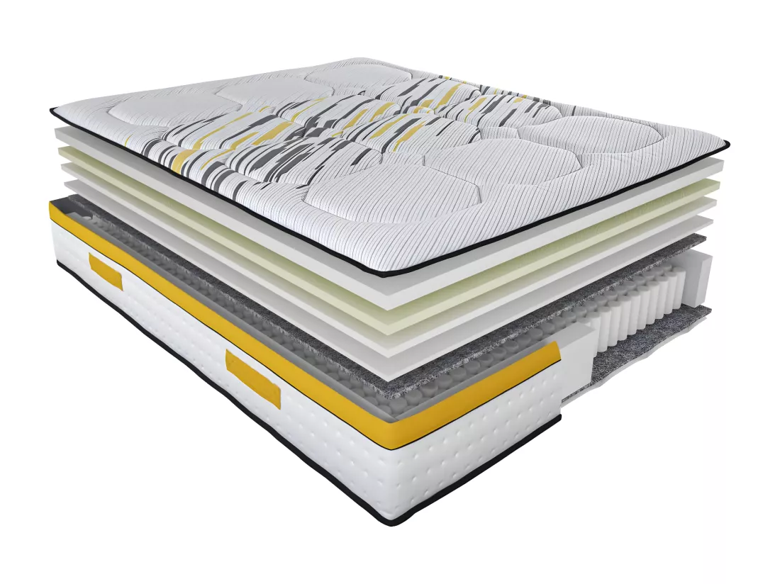 Matelas 180x200 Rugby - Ressorts ensachés - Hauteur 27 cm - Soutien très ferme
