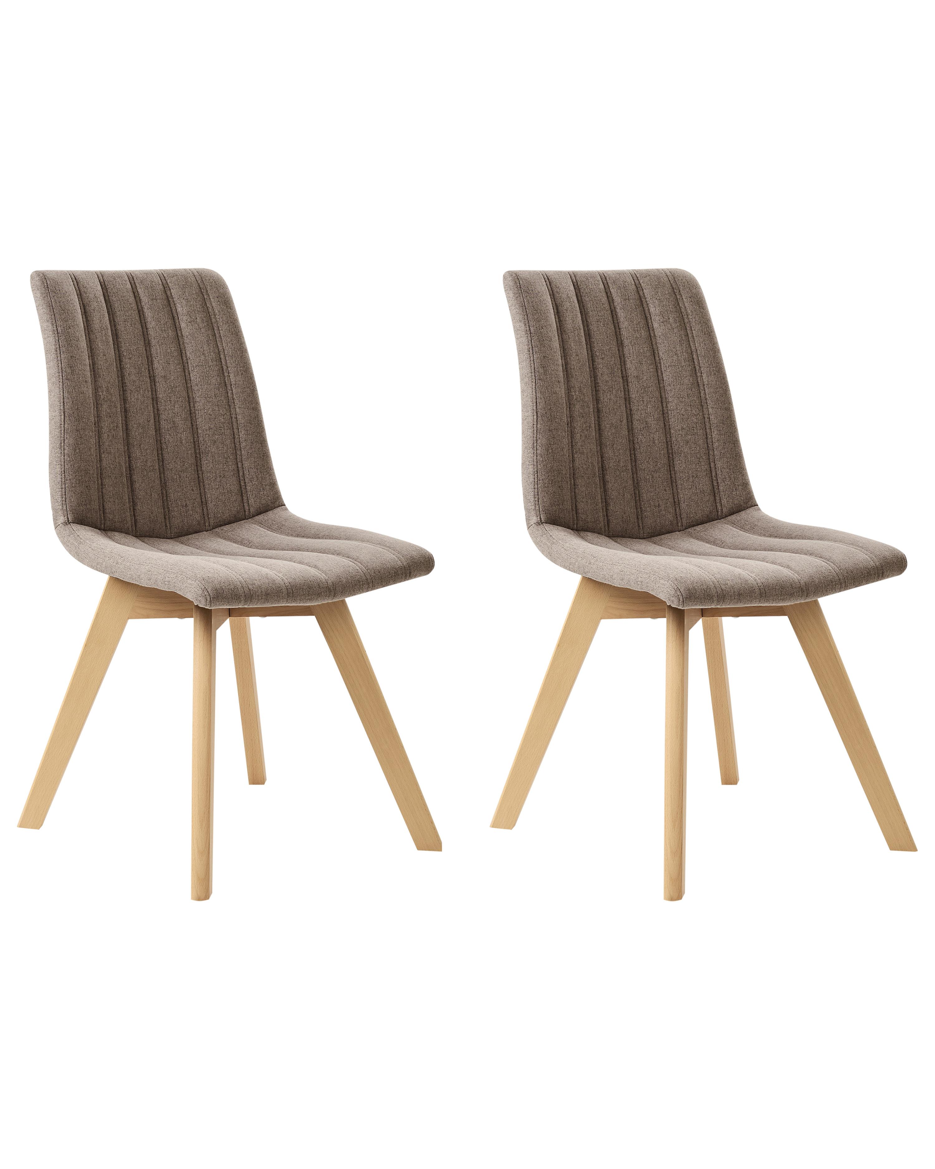 Set van 2 eetkamerstoelen CALGARY Stof Bruin