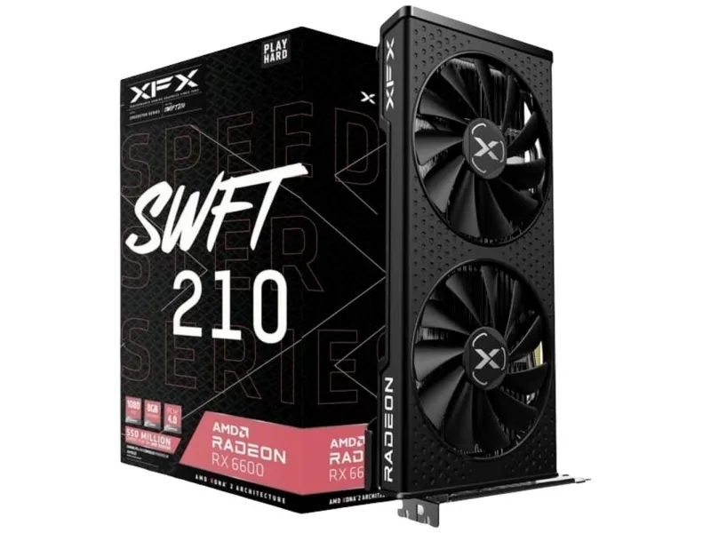 XFX Radeon™ Speedster SWFT210 Radeon RX 6600 - Grafikkort - Radeon™ RX 6600 - 8 GB GDDR6 - PCIe 4.0 x8 - HDMI, 3 x DisplayPort