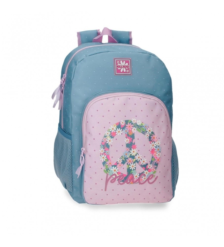 Roll Road Mochila Escolar  Roll Road Peace adaptable a carro 40cm azul, rosa