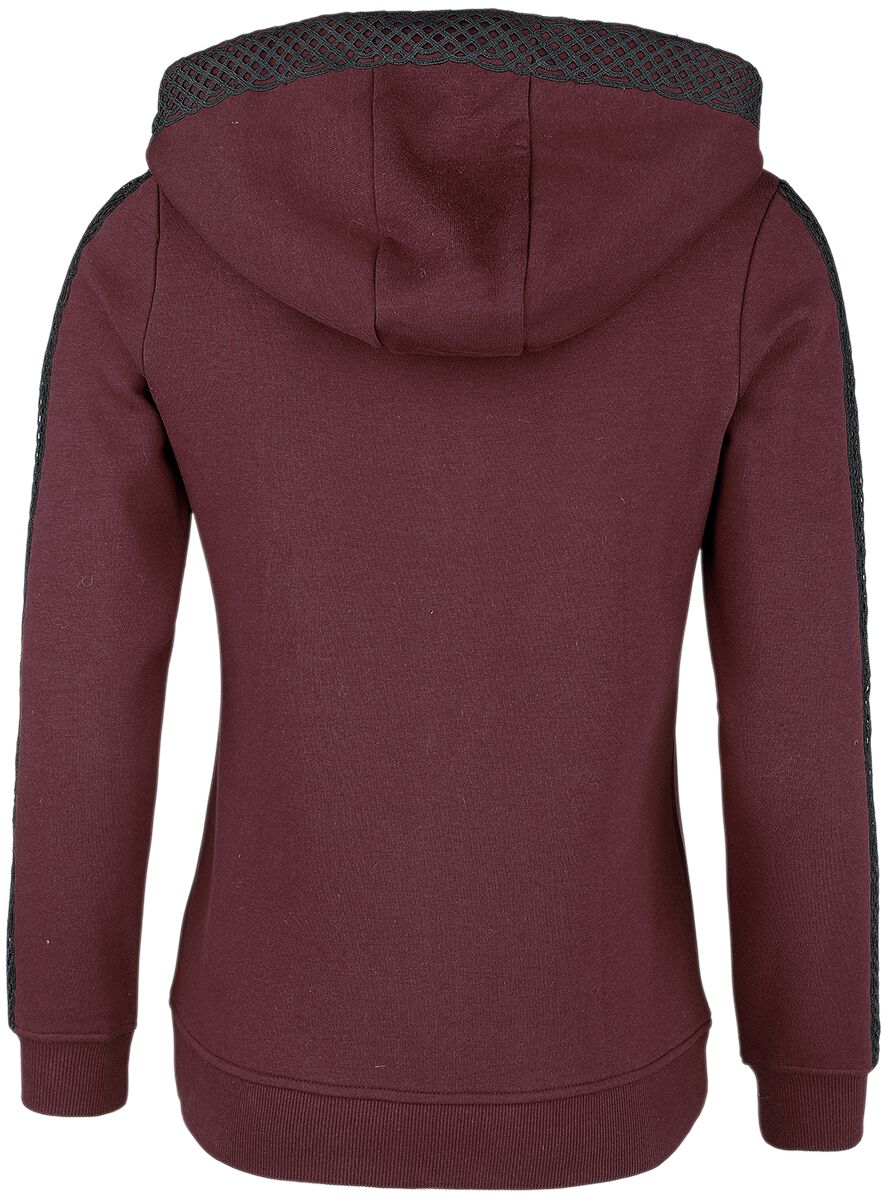 Sweat à Capuche Zippé avec bords en dentelle | Black Premium by EMP Sweat-shirt zippé à capuche