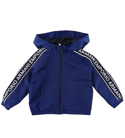 Emporio Armani Sommerjacke - Blau/Navy m. Logo-Streifen