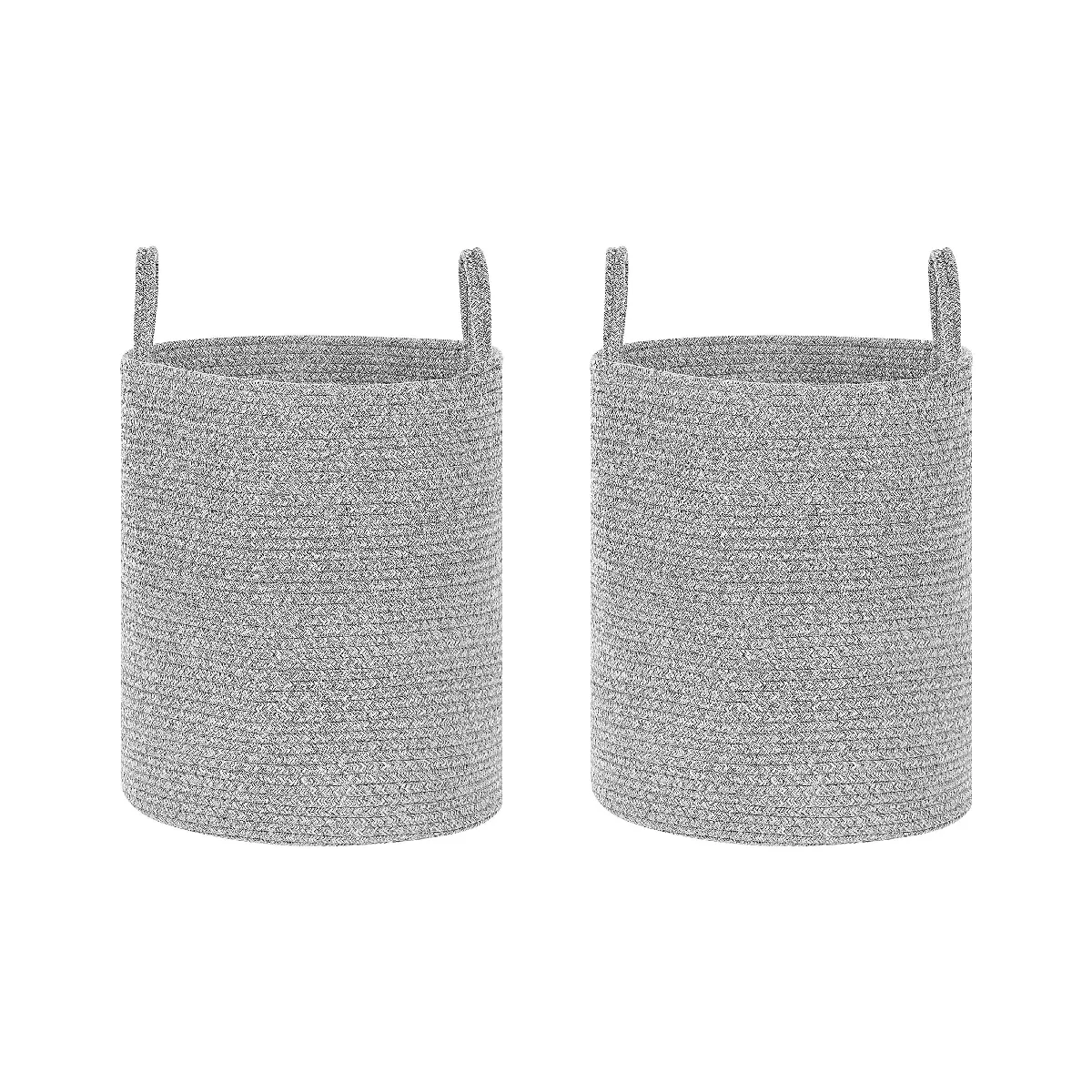 Beliani SARYK - Lot de 2 paniers en coton gris