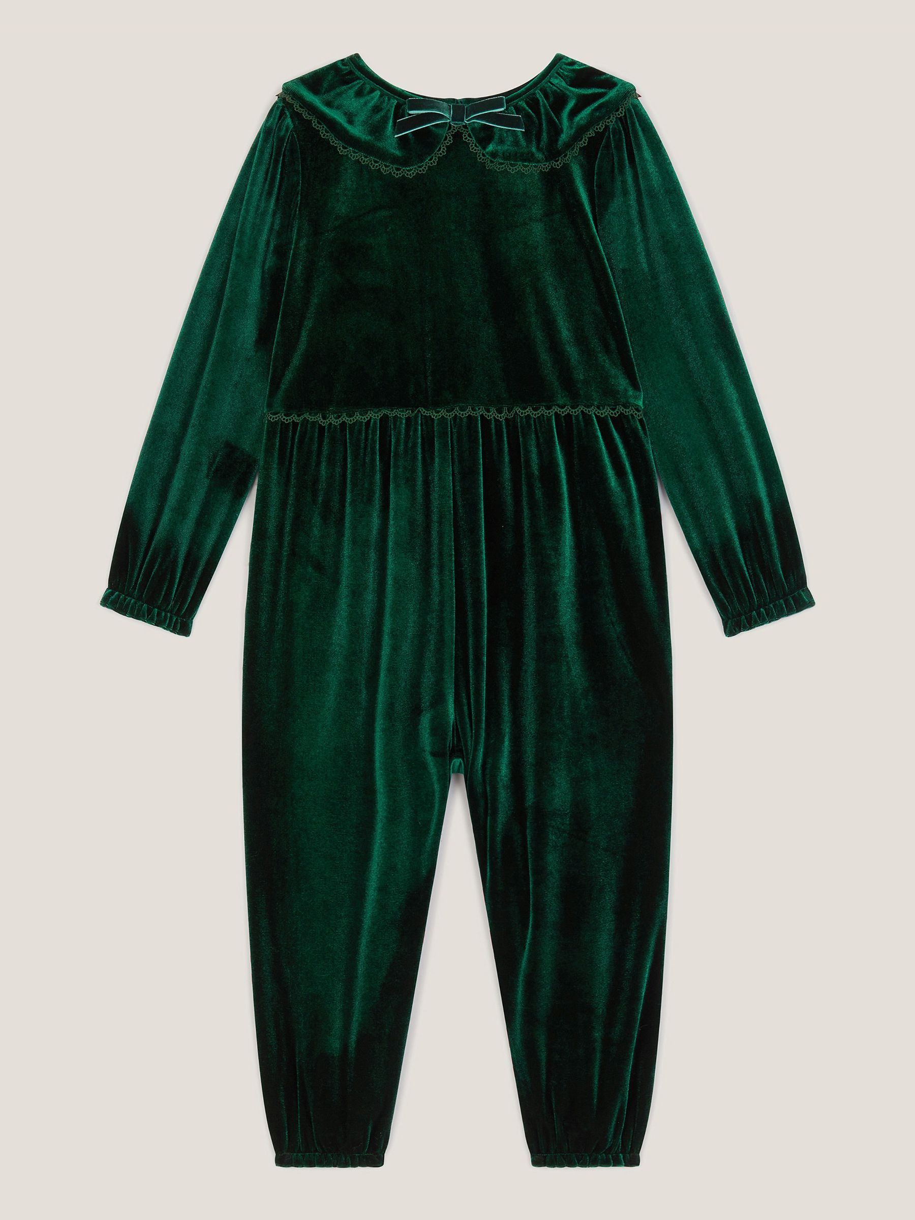 Monsoon Baby Larisa Velvet Collar Romper