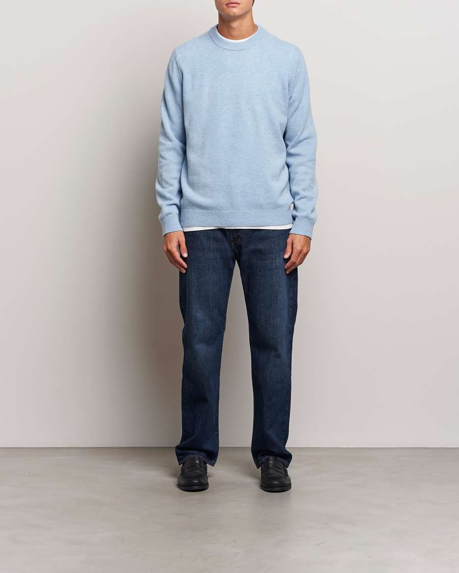 Samsøe Samsøe Isak Knitted Crew Neck Subdued Blue