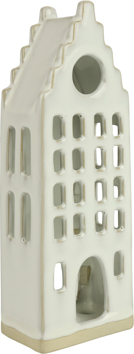 Countryfield waxinelichthouder Wilhelmus wit 6,5 x 6,5 x 17 cm