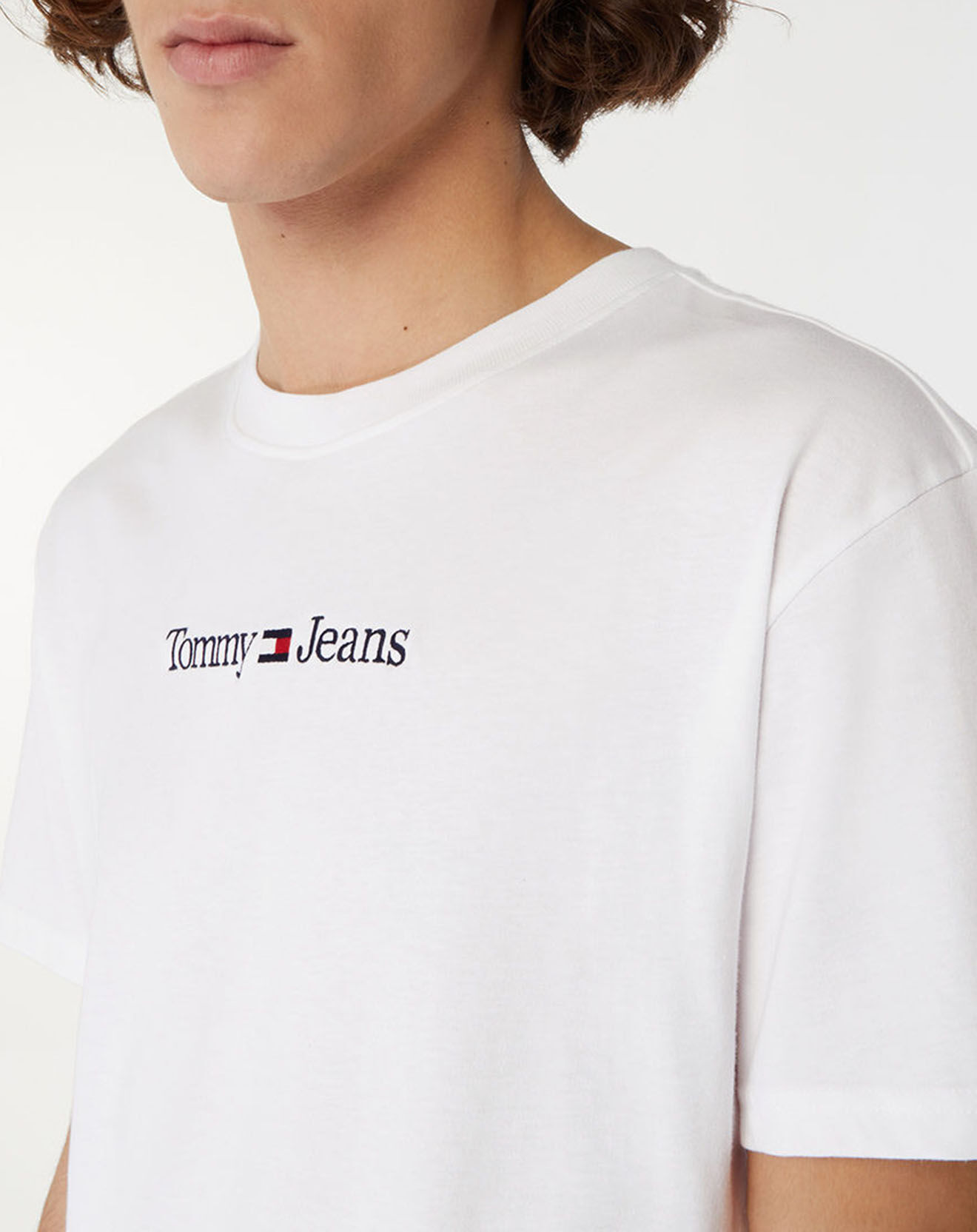 Tommy Jeans T-Shirt Classic Linear logo blanc