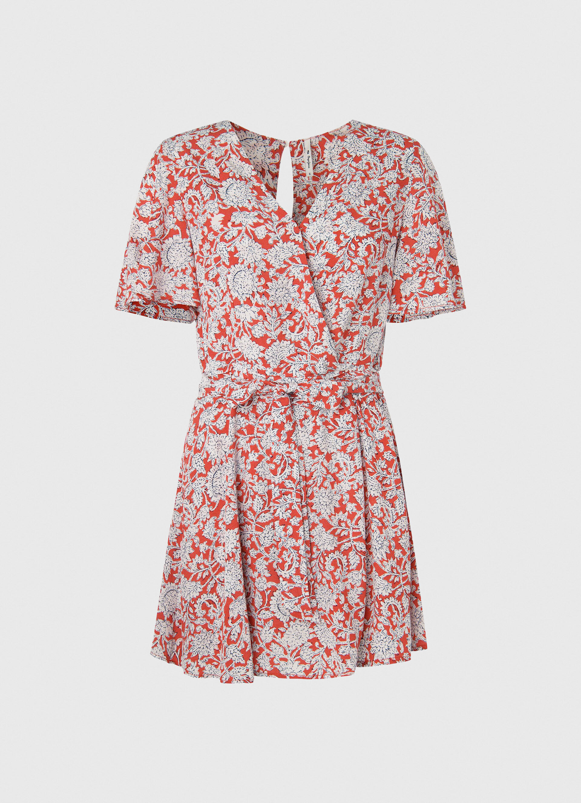 Macacão curto com estampa floral - Multicolorido