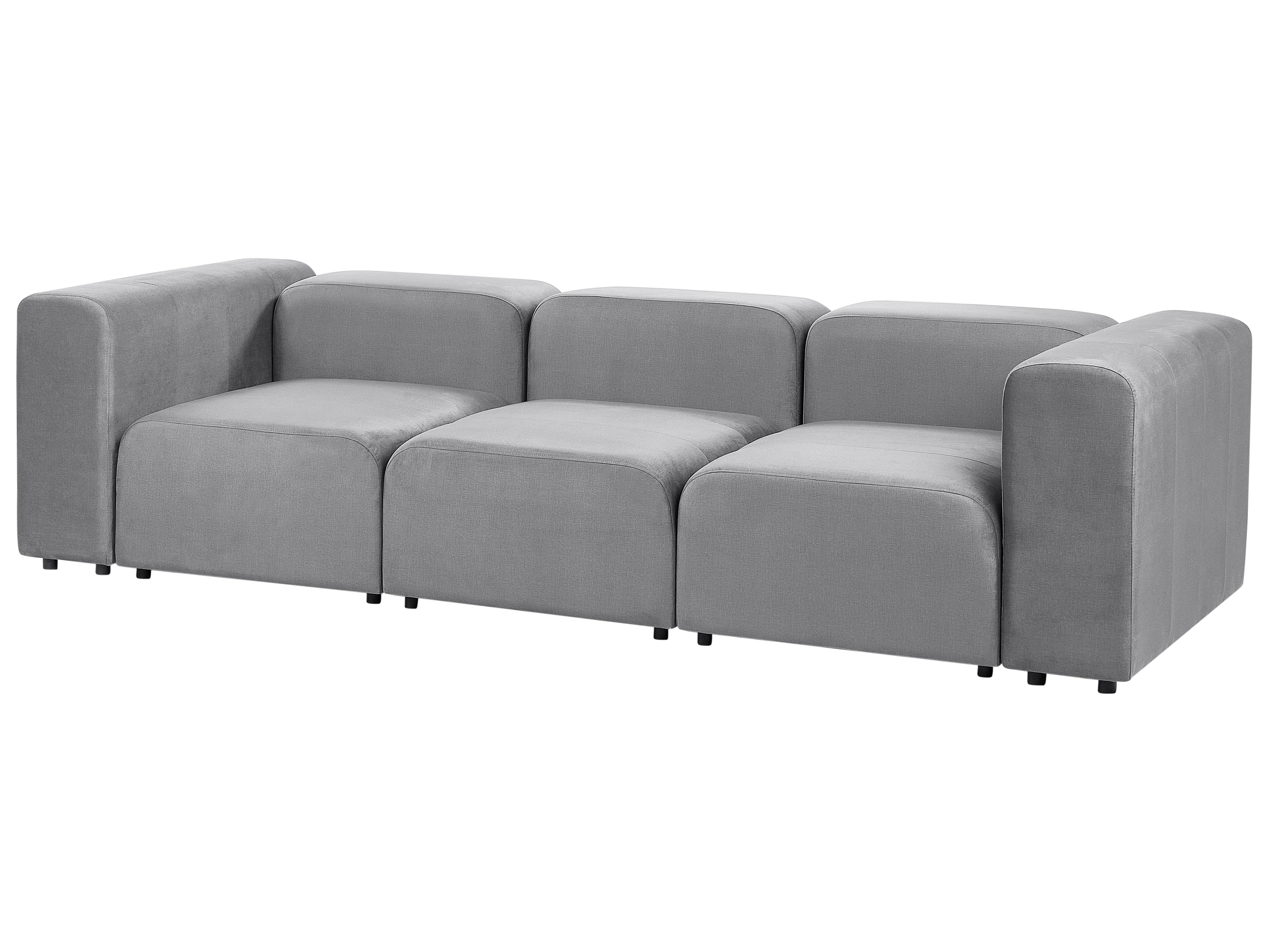 Modulaire bank 3-zits FALSTERBO Fluweel Grijs