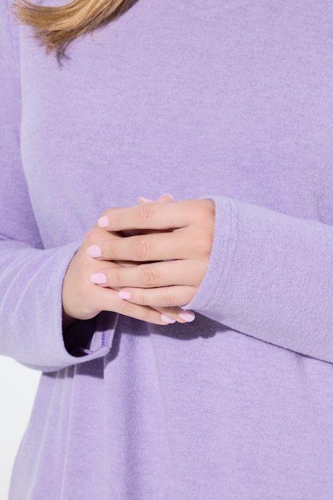 Pullover, A-Linie, Spitzeneinsatz, Langarm