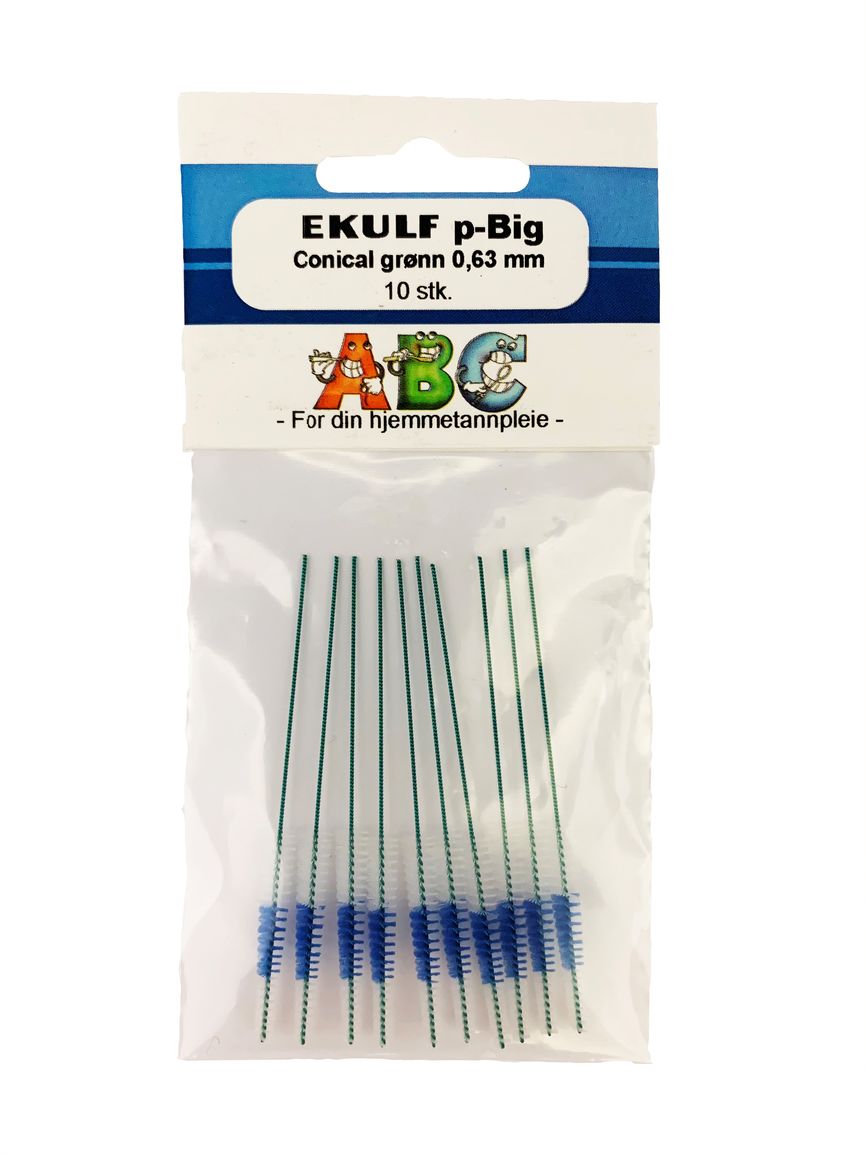 Ekulf p-big conical grønn 0,63mm 10 stk