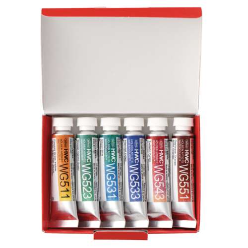 HOLBEIN Künstler-Aquarellfarben 6er-Sets, granulierend