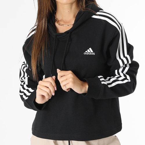 Sweat Capuche A Bandes Femme 3 Stripes IC8767 Noir